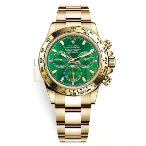 Rolex 116508-0013 Cosmograph Daytona Green Dial 18K Yellow Gold Oyster Men’s Watch
