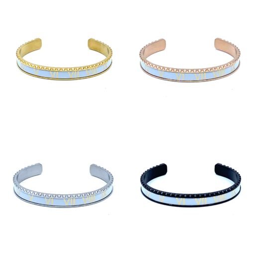 Speedometer Style Bracelet 1pcs Stainless Steel Watch Bangle, White-Gold - Image 2