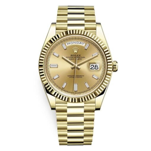 Rolex 228238-0005 Day-Date Champagne Baguette 40mm Yellow Gold