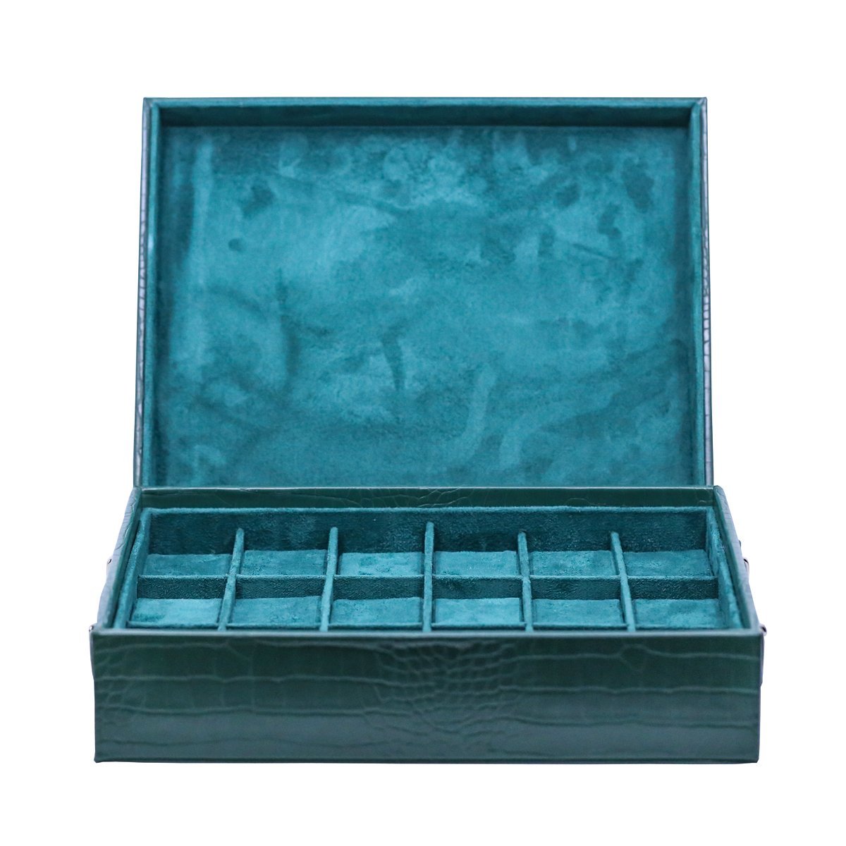 High-End 18-Piece Watch Green Box/Tray with Top Watch Storage - Image 4