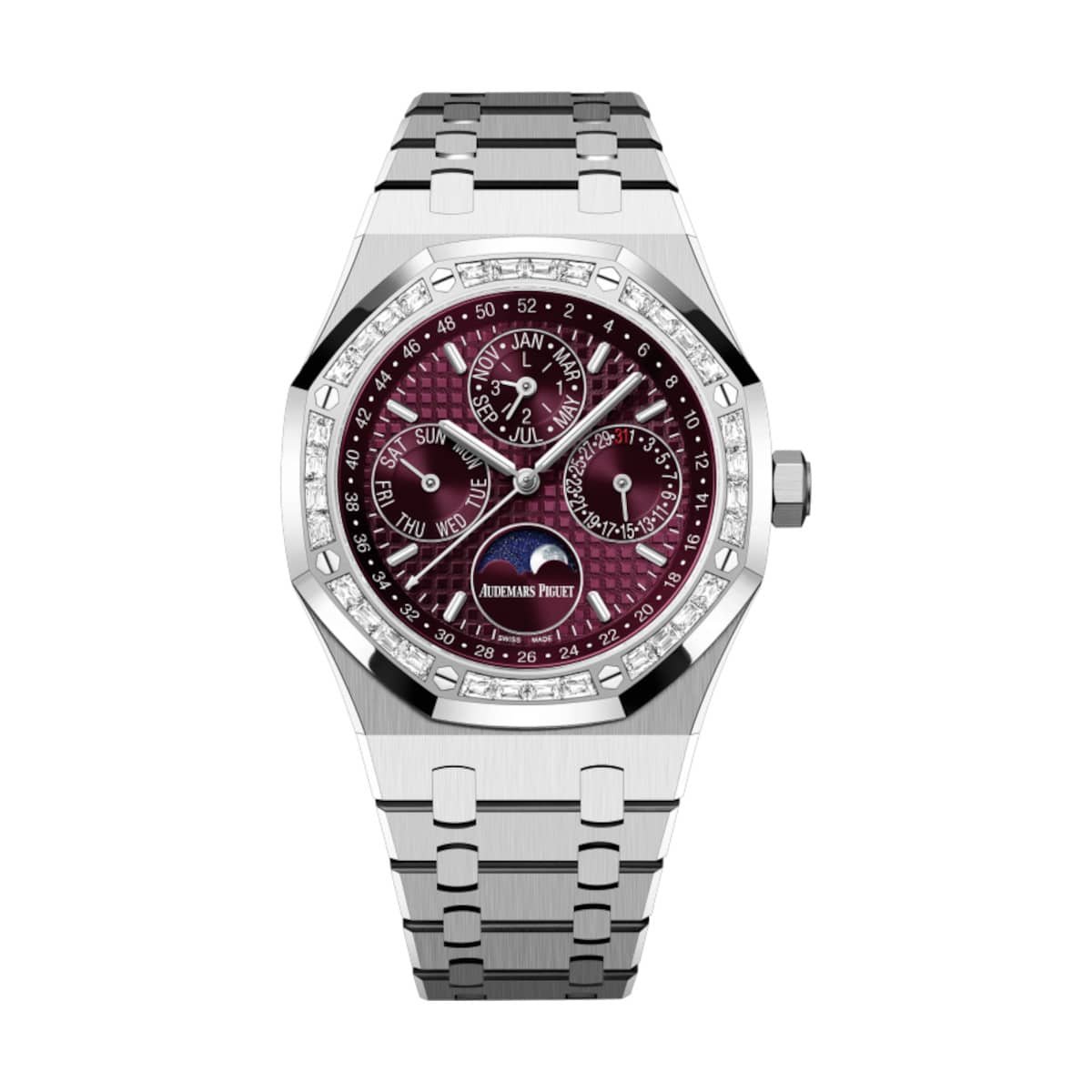 Audemars Piguet 26598BC.ZZ.1220BC.01 Royal Oak Purple Dial White Gold Bracelet Watch