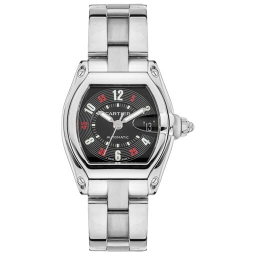 Cartier Roadster W62002V3 Black Dial Steel Bracelet Watch
