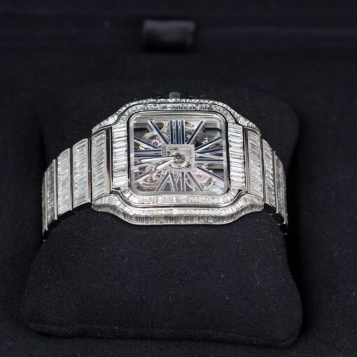 Cartier WHSA0026 Aftermarket Baguette cut Natural Diamonds Skeleton Large Watch - Image 5