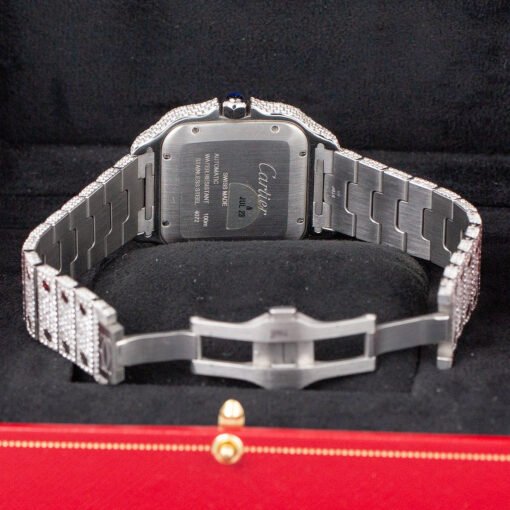 Cartier WSSA0030 Santos De Cartier Large Blue Dial Aftermarket Diamonds 39.8mm Watch - Image 6