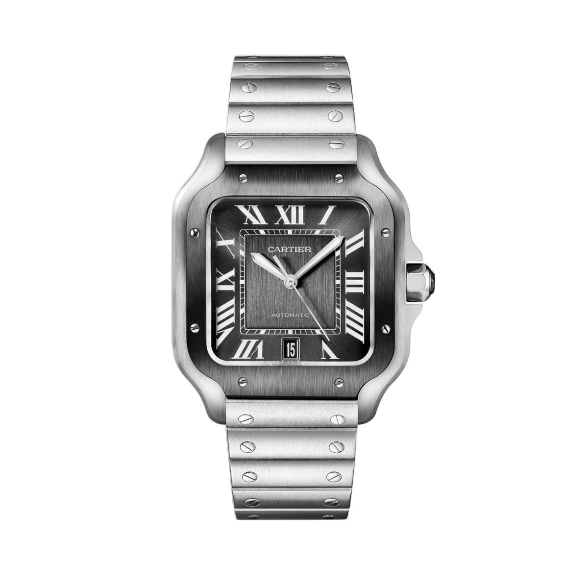 Cartier WSSA0037 Santos de Cartier Grey Dial Stainless Steel Watch Large