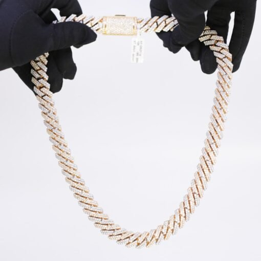 Old Cuban Diamond Pavé-Set 22″ 37.64ct Two-Tone Chain