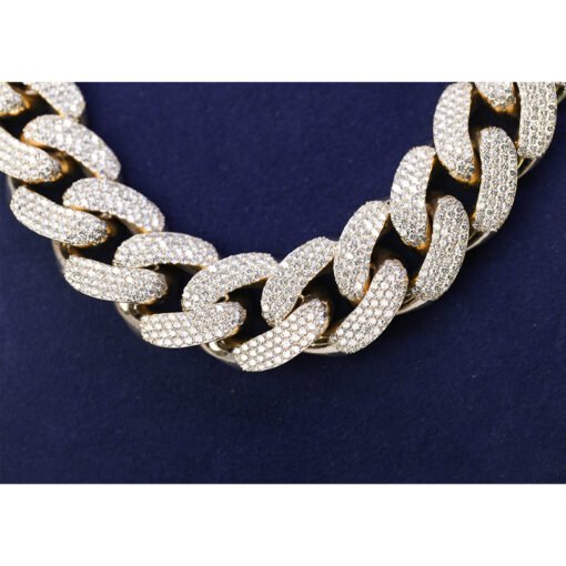 Old Cuban Chain Iced Out Diamond 20″ 14kt. Gold Necklace - Image 4
