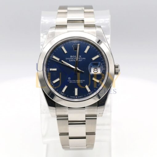 Rolex 126300-0001 Datejust 41 Smooth Bezel Blue Index Dial Oyster Bracelet Watch - Image 6