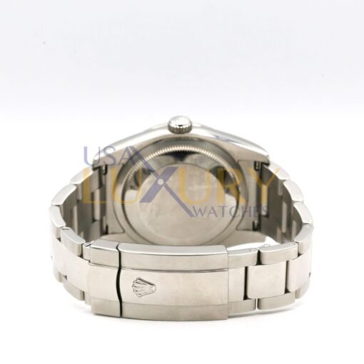 Rolex 116244 Datejust Silver Floral Diamond Bezel Stainless Steel Watch - Image 2