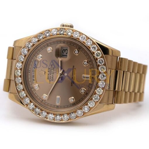 Rolex 218235 Day-Date II President 41mm Everose Pink Diamonds Watch - Image 4