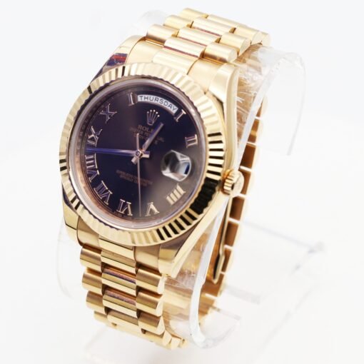 Rolex Day-Date II 218235 Everose Gold with Chocolate Roman Dial Watch - Image 5
