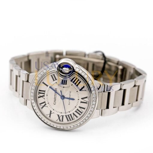 Cartier W4BB0016 Ballon Bleu  Silver Flinque Sunray Dial Ladies Watch - Image 5