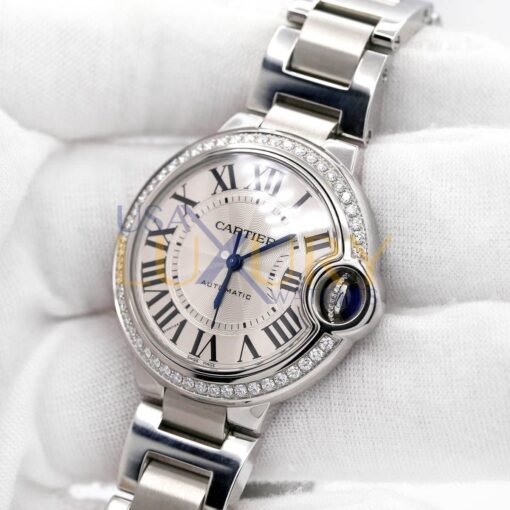 Cartier W4BB0016 Ballon Bleu  Silver Flinque Sunray Dial Ladies Watch - Image 4