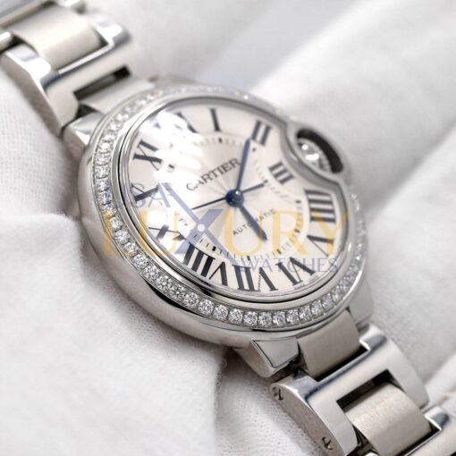 Cartier W4BB0016 Ballon Bleu  Silver Flinque Sunray Dial Ladies Watch - Image 2