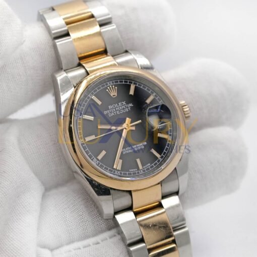 Rolex Datejust 116201 Two Tone Stainless Steel & Everose Gold  Black Dial 36mm - Image 7