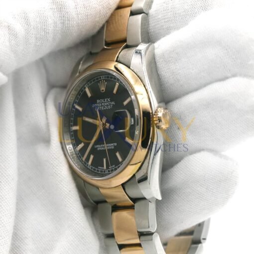 Rolex Datejust 116201 Two Tone Stainless Steel & Everose Gold  Black Dial 36mm - Image 2