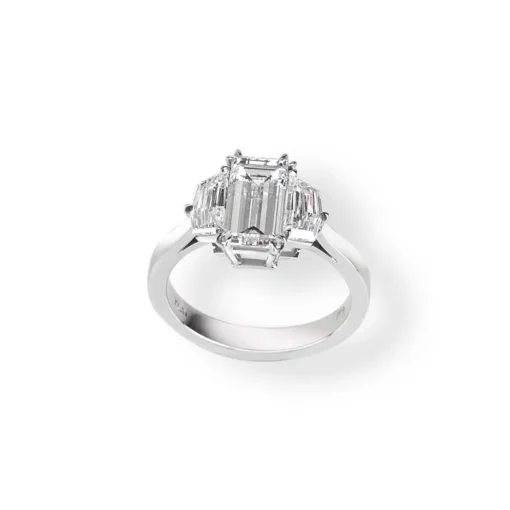 Emerald Cut Diamond Platinum Engagement Ring 3.51 tcw