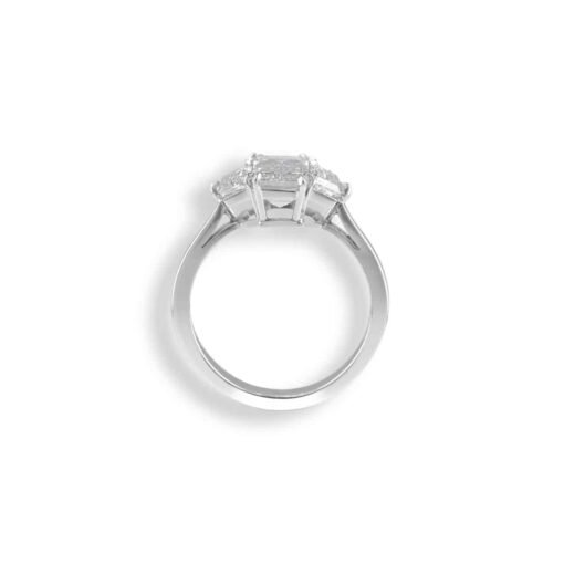 Emerald Cut Diamond Platinum Engagement Ring 3.51 tcw - Image 2