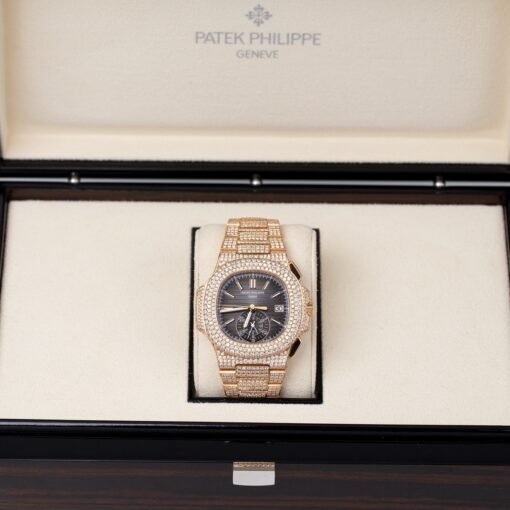 Patek Philippe 5980/1R Iced Out Nautilus Self-Winding Watch - Image 7