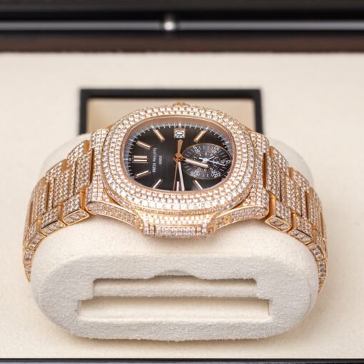 Patek Philippe 5980/1R Iced Out Nautilus Self-Winding Watch - Image 4