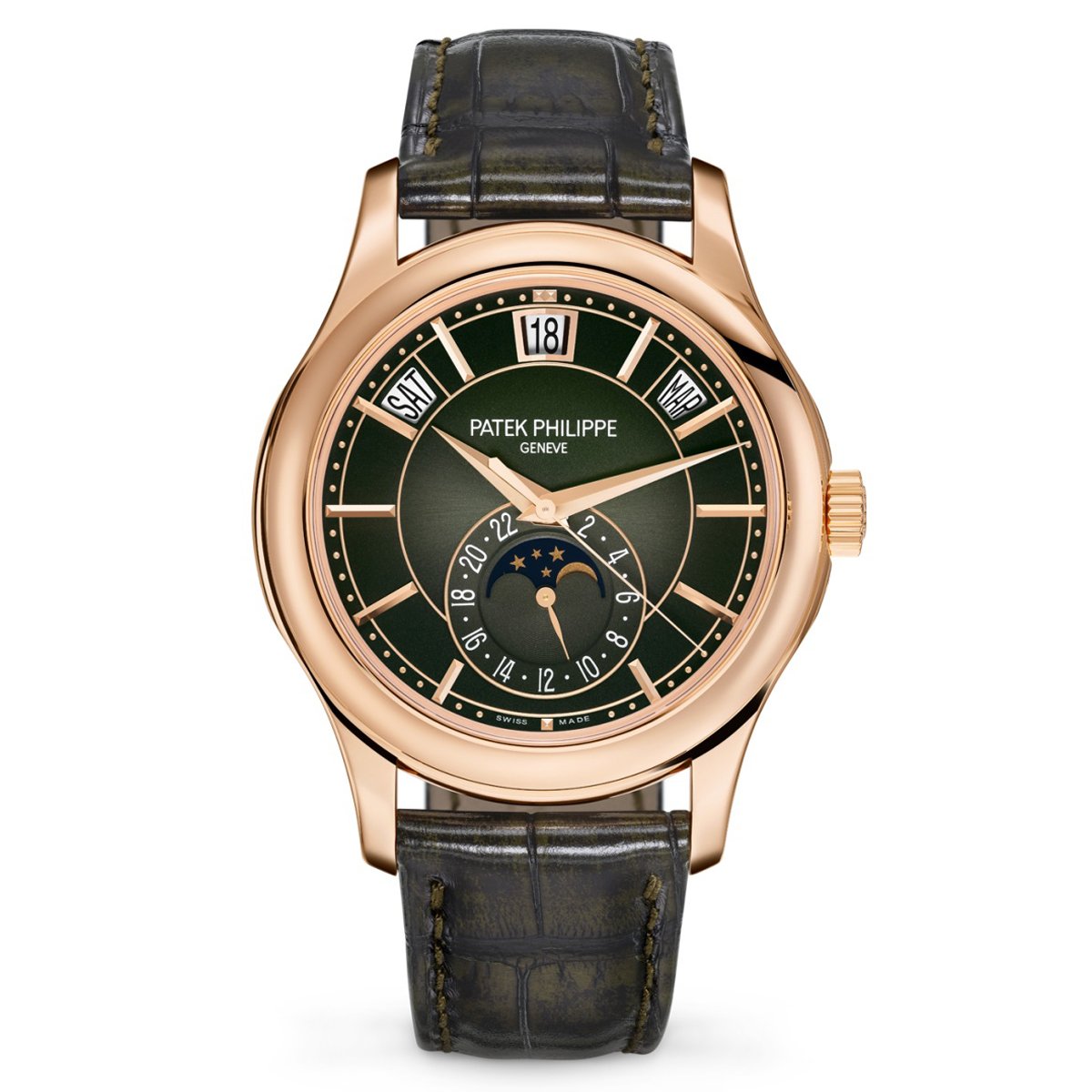 Patek Philippe 5205R-011 Complications Self-Winding 40mm Olive Green Sunburst Dial Watch