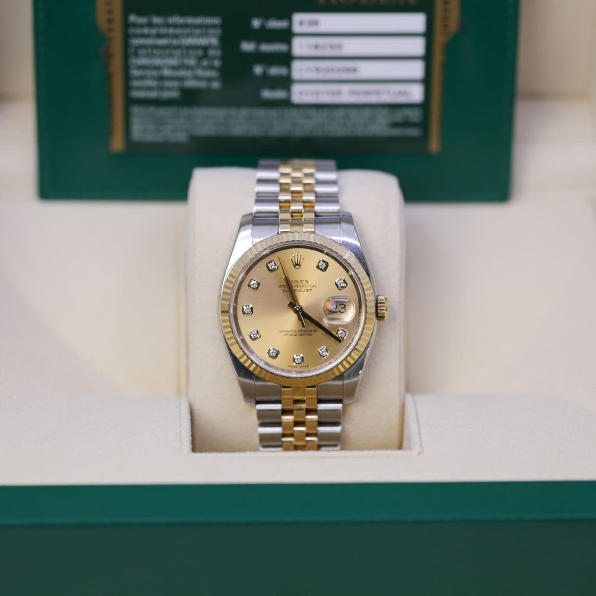 Rolex Datejust 116233 Steel and Yellow Gold Champagne Diamond Dial 36mm Jubilee - Image 3