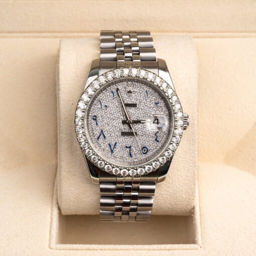 Rolex 116234 Datejust 36mm Aftermarket Diamond Dial and Bezel Jubilee Arabic-Indic Numerals Watch - Image 3