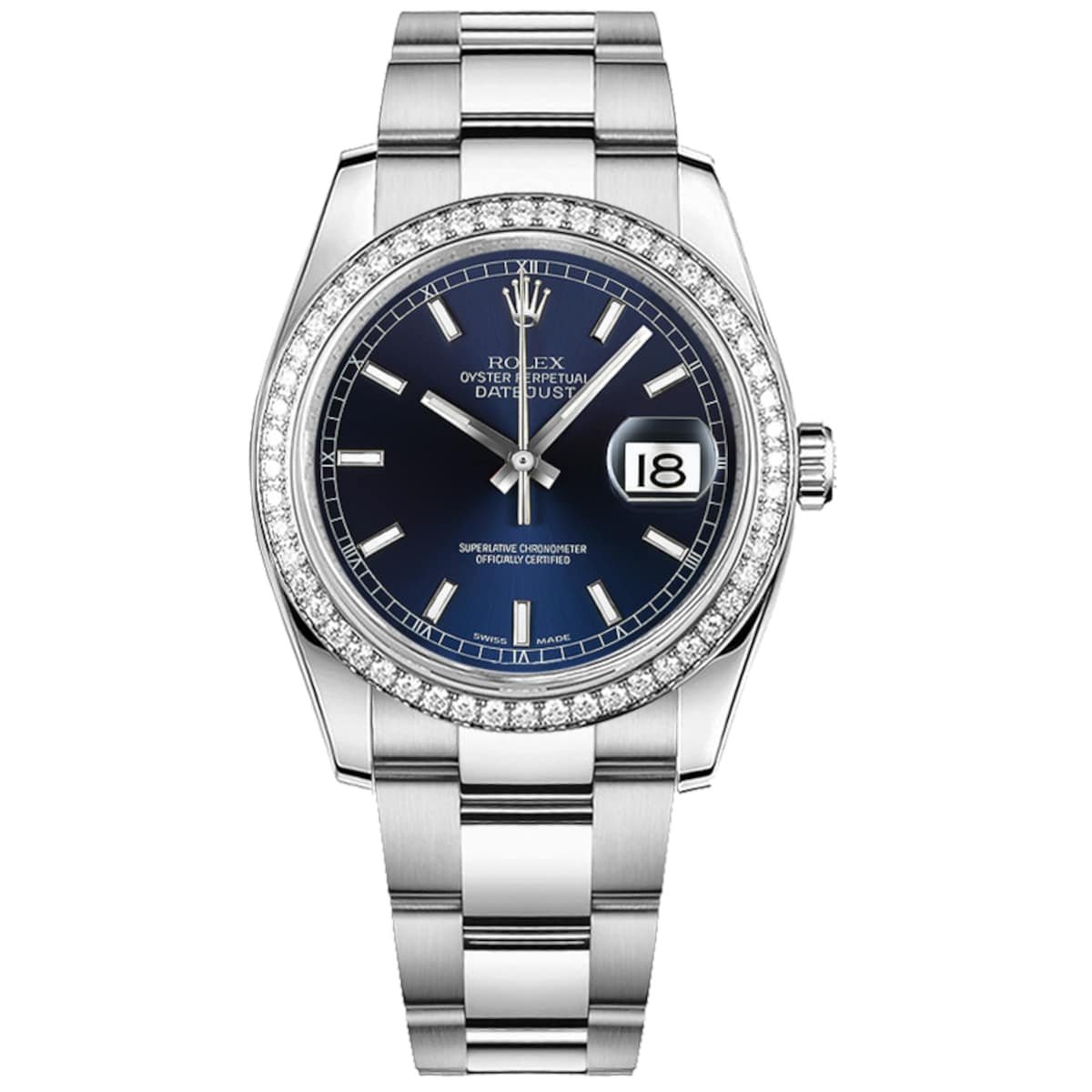 Rolex Datejust 36mm 116244-0048 Bright Blue Dial Oyster Bracelet