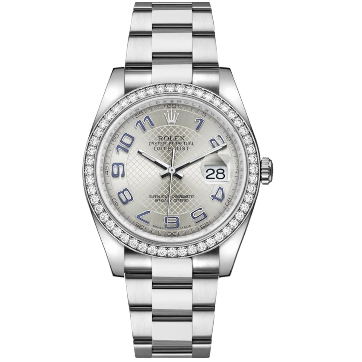 Rolex Datejust 36mm 116244-0075 Silver Textured Pattern Dial Oyster Bracelet