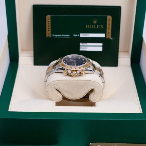 Rolex Daytona 116523 Black Dial Aftermarket Iced Out Bracelet and Lugs 40mm - Image 3