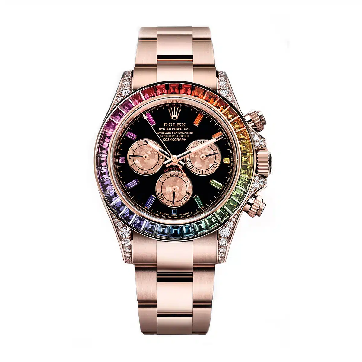 Rolex Cosmograph Daytona 116595RBOW Everose Gold Rainbow Sapphire Watch