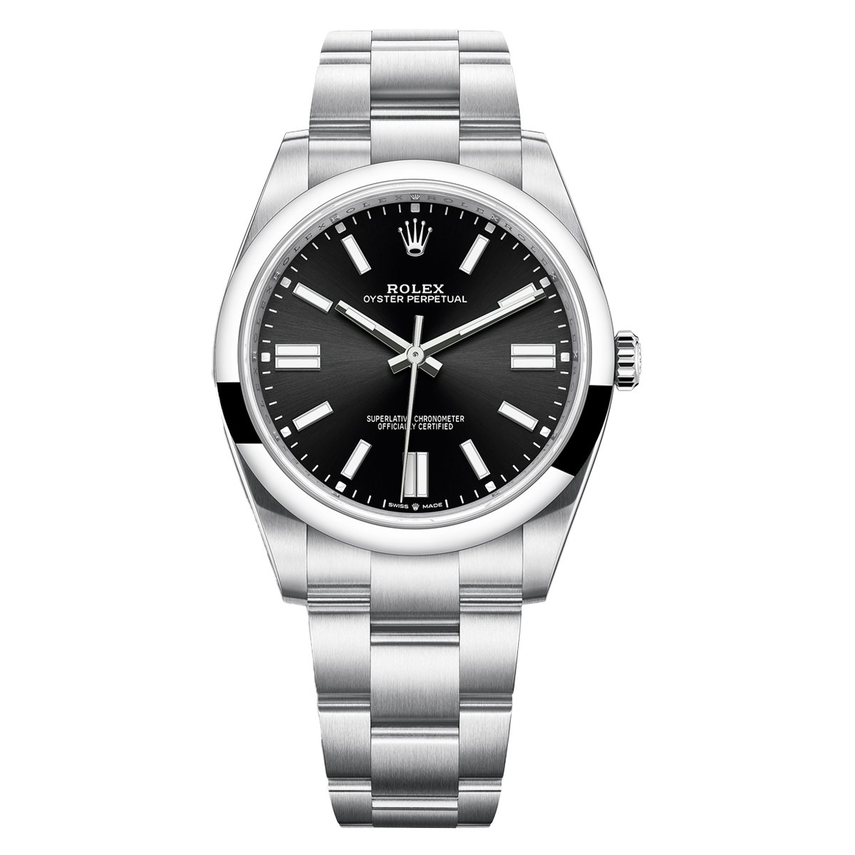 Rolex 124300-0002 Oyster Perpetual Stainless Steel Black Index Dial 41mm Watch