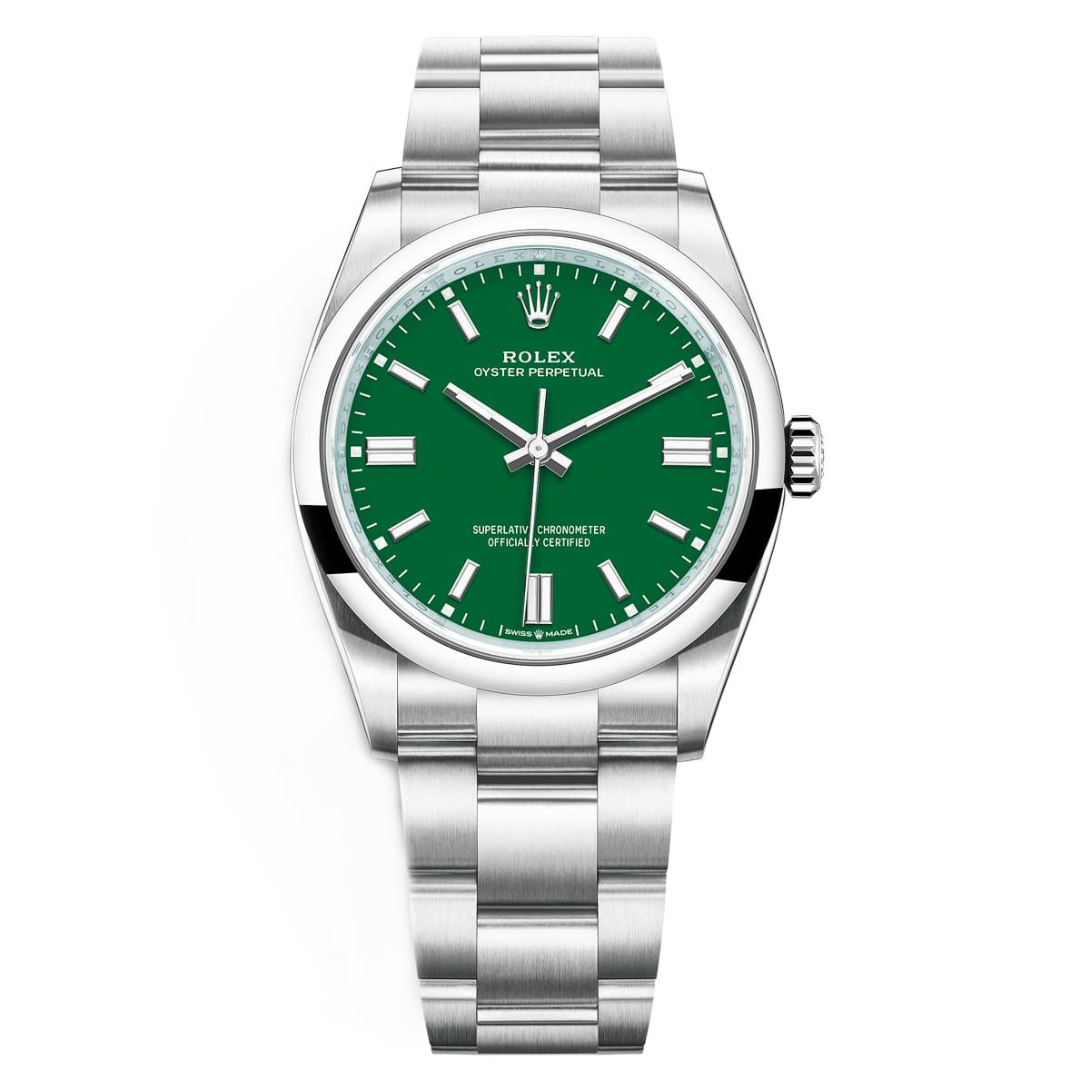 Rolex Oyster Perpetual 126000-0005 Green Dial Oyster Stainless Steel Bracelet