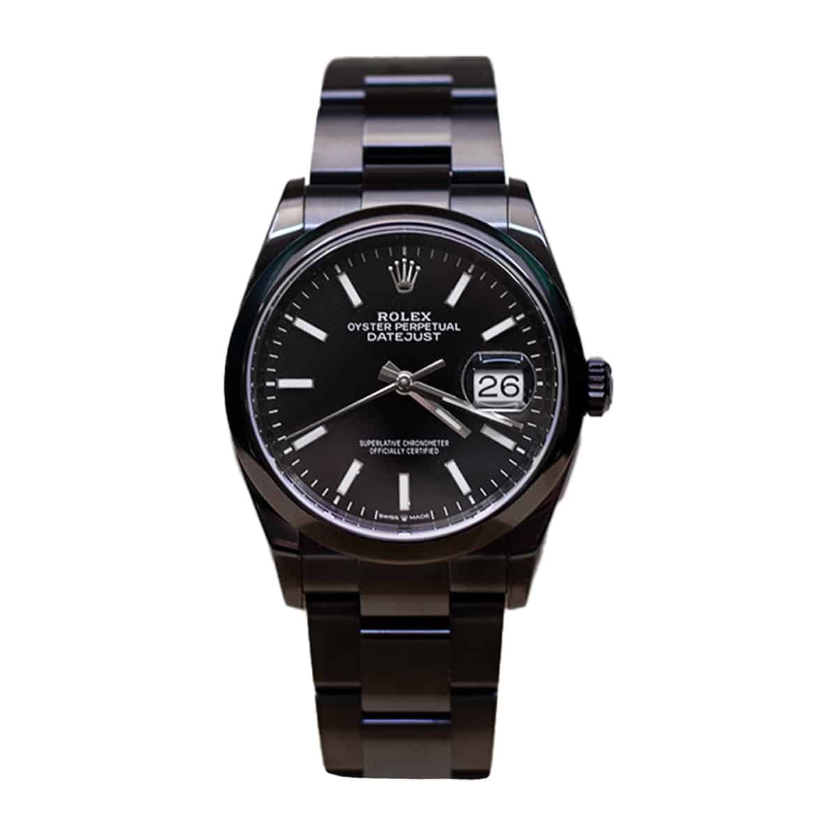 Rolex Datejust 126200 36 mm Stainless Steel Black Dial Black PVD Oyster Watch