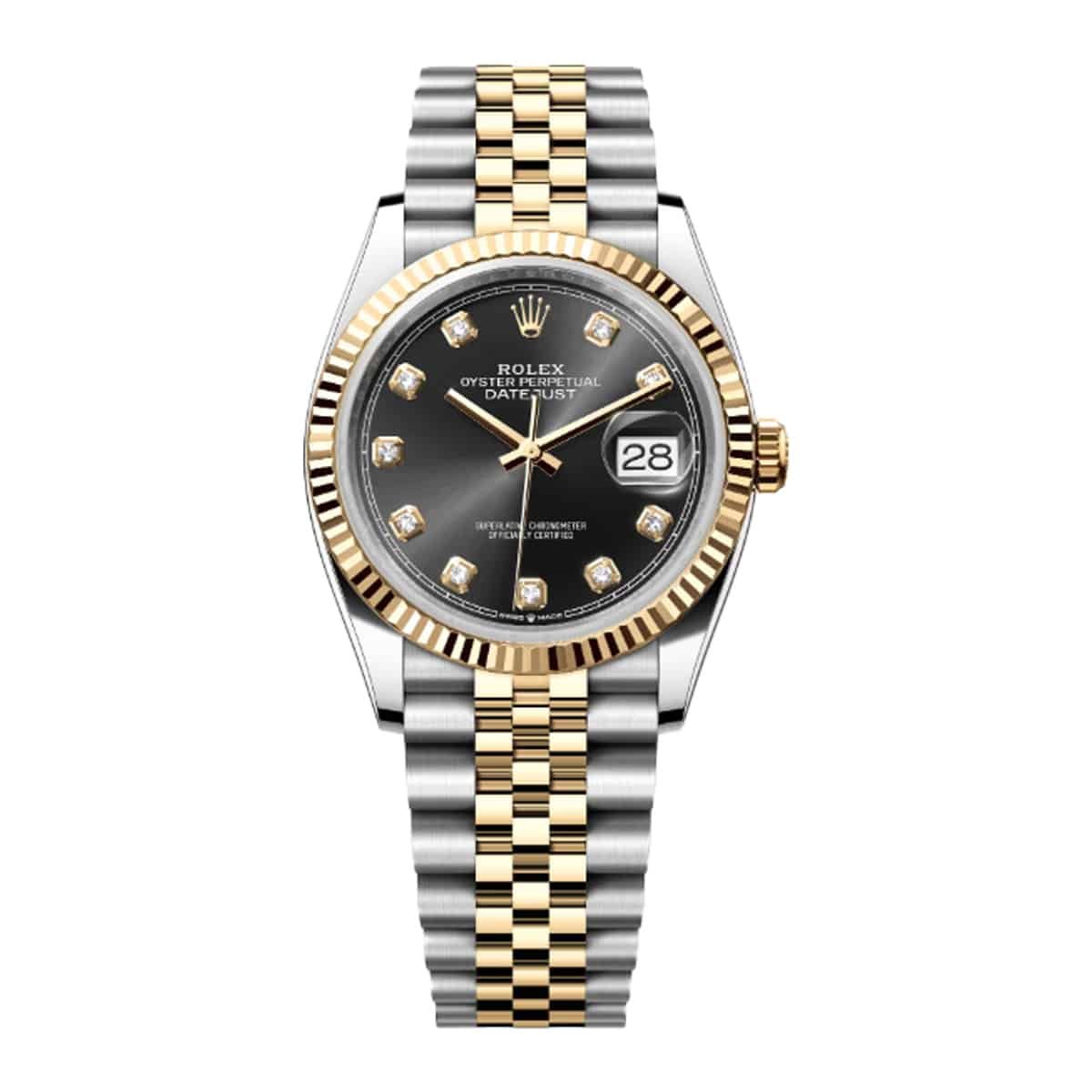 Rolex 126233-0021 Datejust 36mm Black Diamond Dial Jubilee
