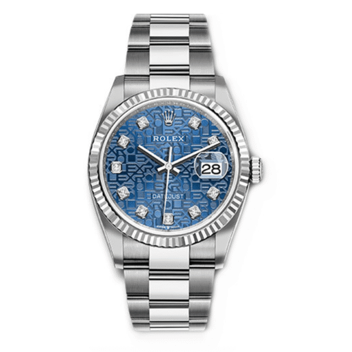 Rolex Datejust 126234-0012 Blue Jubilee Diamond Dial 36mm Oyster Stainless Steel