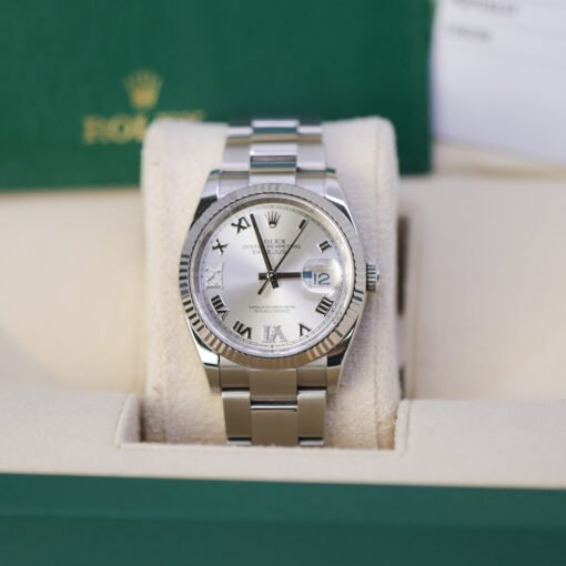 Rolex Datejust 126234-0030 Silver Roman Dial VI and IX Diamond Set 36mm Oyster Stainless Steel - Image 2