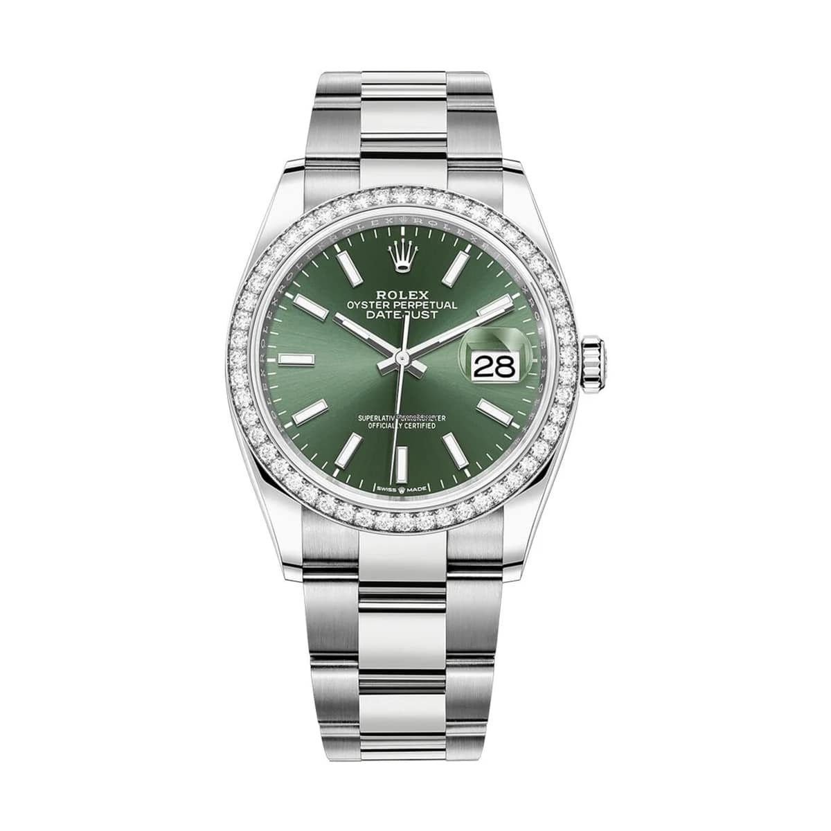 Rolex Datejust 126284RBR-0044 Green Dial Oyster Bracelet