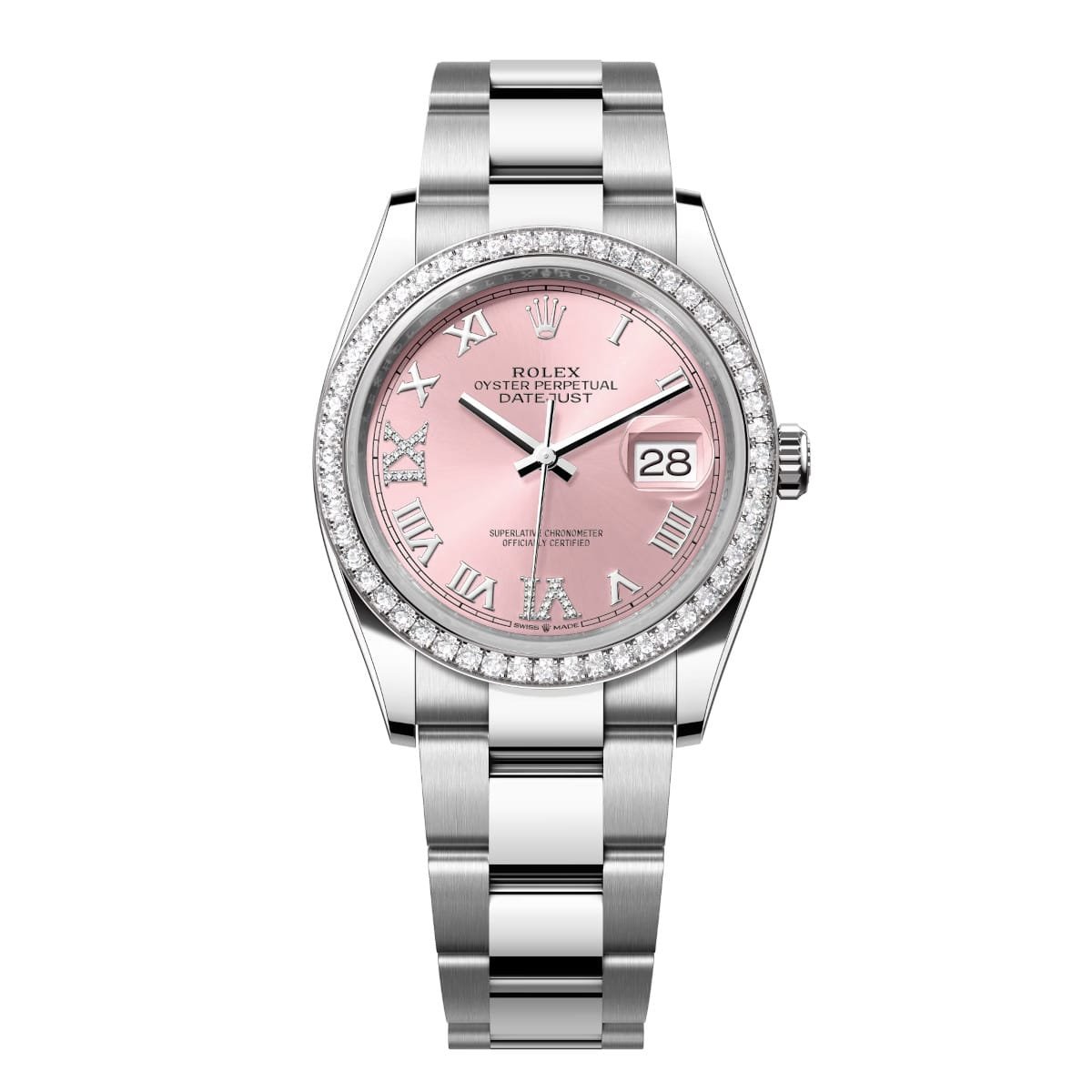 Rolex Datejust 126284RBR-0024 Pink Dial 36mm Oyster Bracelet