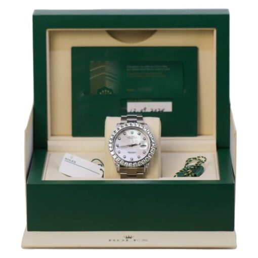Rolex 126300 Datejust 41mm Aftermarket Mother of Pearl Diamond Dial, Diamond Bezel and Lugs Watch - Image 8