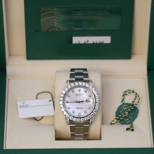 Rolex 126300 Datejust 41mm Aftermarket Mother of Pearl Diamond Dial, Diamond Bezel and Lugs Watch - Image 2