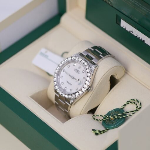 Rolex 126300 Datejust 41mm Aftermarket Mother of Pearl Diamond Dial, Diamond Bezel and Lugs Watch - Image 3