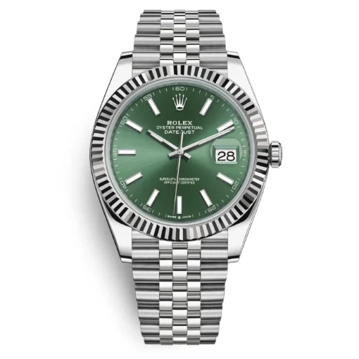 Rolex Datejust 126334-0028 Mint Green Dial Jubilee Bracelet Watch