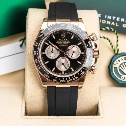 Rolex Daytona 126515LN-0002 Black 40mm Everose Gold Oysterflex Watch - Image 2