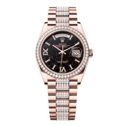 Rolex Day-Date 36mm 128345RBR-0045 Eisenkiesel Dial President Bracelet