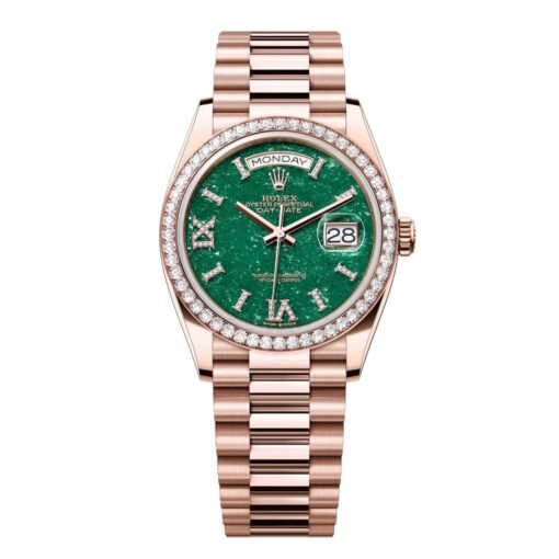 Rolex Day-Date 36mm 128345RBR-0068 Green Aventurine Dial President Bracelet