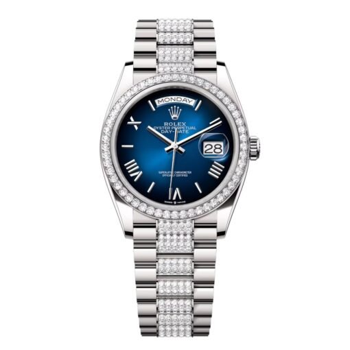 Rolex Day-Date 36mm 128349RBR-0048 Blue Ombré Dial President Bracelet
