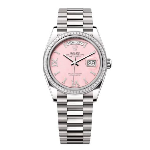 Rolex Day-Date 36mm 128399TBR-0009 Pink Opal Dial President Bracelet