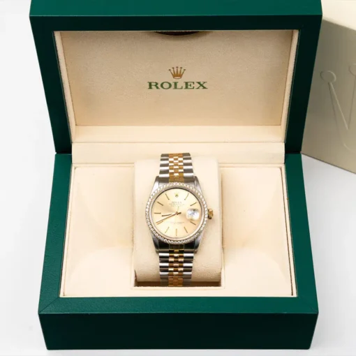 Rolex Datejust 16013 Aftermarket Diamond Bezel Champagne Dial 36mm - Image 7
