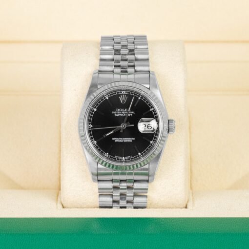 Rolex 16234 Datejust Black Index Stainless Steel Jubilee Bracelet 36mm Watch - Image 2